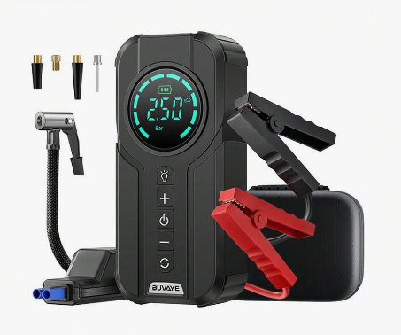 Ultimate 4 in 1 Car Essential: Jump Starter, Air Pump, Power Bank and Flashlight